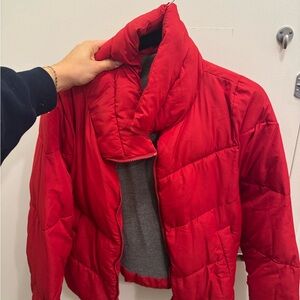 Abercrombie & Fitch Bold Red Puffer Jacket